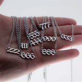 Personalized Year Stainless Steel Angel Number Necklace