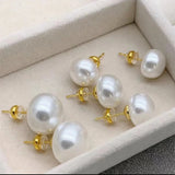 Kshmir 12/14/16MM Pearl Earrings for Women Vintage Jewelry