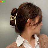 Matte Metal Hair Clip European American Hair Clip Headdress Women Head Clamp