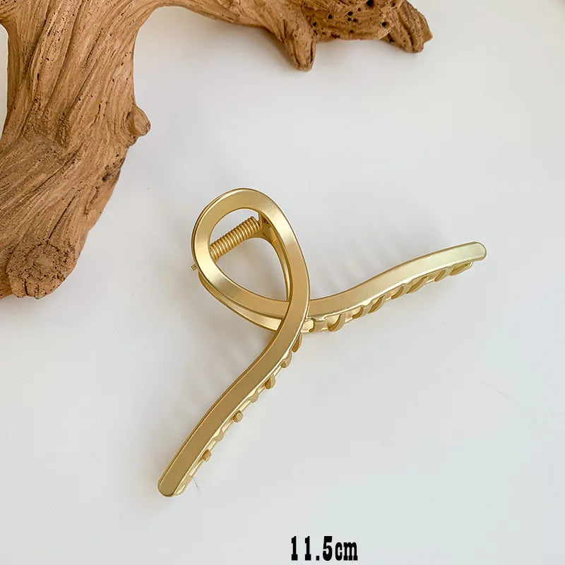 Matte Metal Hair Clip European American Hair Clip Headdress Women Head Clamp