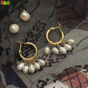 Kashmir Fresh Water Pearl Women's Round Earrings