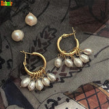 Kashmir Fresh Water Pearl Women's Round Earrings