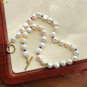 Kashmir Sense Pearl Necklace Spring and Rice Beads Choker