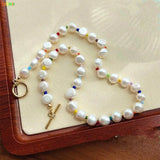 Kashmir Sense Pearl Necklace Spring and Rice Beads Choker