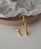 Kshmir Water Drop Earrings for Women Metal Asymmetrical Daliy Jewelry