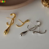 Kshmir Water Drop Earrings for Women Metal Asymmetrical Daliy Jewelry