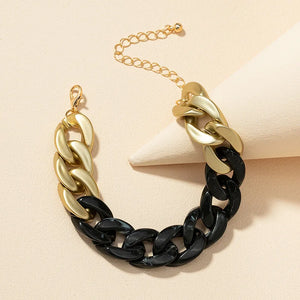 Geometric Chain Stitching Retro Women's Bracelet Resin Jewelry