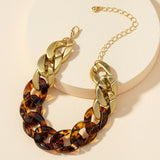 Geometric Chain Stitching Retro Women's Bracelet Resin Jewelry