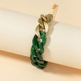 Geometric Chain Stitching Retro Women's Bracelet Resin Jewelry