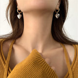 Kshmir Heart-shaped Pearl Earrings for Women