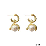Geometric Retro European American Earrings Baroque Pearl Women Punk A2058