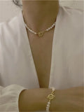 French Baroque Pearl Necklace Retro Style Women Hand Accessories Punk 40cm