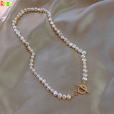 French Baroque Pearl Necklace Retro Style Women Hand Accessories Punk 40cm