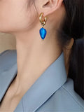 Kshmir Glass Heart-shaped Earrings Round Large Hanging Earrings