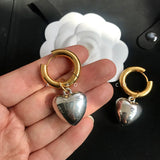 Kshmir Glass Heart-shaped Earrings Round Large Hanging Earrings