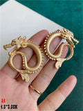 Kshmir Baroque Dragon Totem Tassel Earrings Rhinestone Hip-hop Exaggerated Women