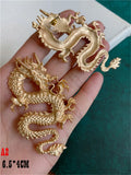 Kshmir Baroque Dragon Totem Tassel Earrings Rhinestone Hip-hop Exaggerated Women