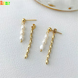 Kashmir Freshwater Pearl Tassel Earrings Feminine Jewelry
