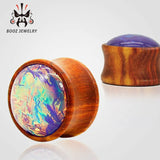 Kubooz Colorful Wood Gem Ear Piercing Gauges Body Jewelry Ears Tunnel and Plugs