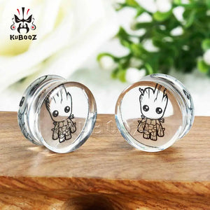 Kubooz Acrylic Comic Logo Ear Tunnels Stretchers 2PCS