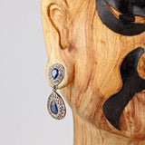 Kubooz Crystal Dangle Ear Piercing Body Jewelry Plugs Tunnels Pair 2pcs