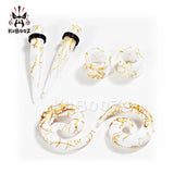 Kubooz Piercing Expander Body Jewelry Acrylic Ear Tapers and Plugs Set