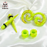 Kubooz Piercing Expander Body Jewelry Acrylic Ear Tapers and Plugs Set