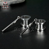 Kubooz Piercing Screw Back Tunnels Ear Dangle Earring Plugs 00G Pair