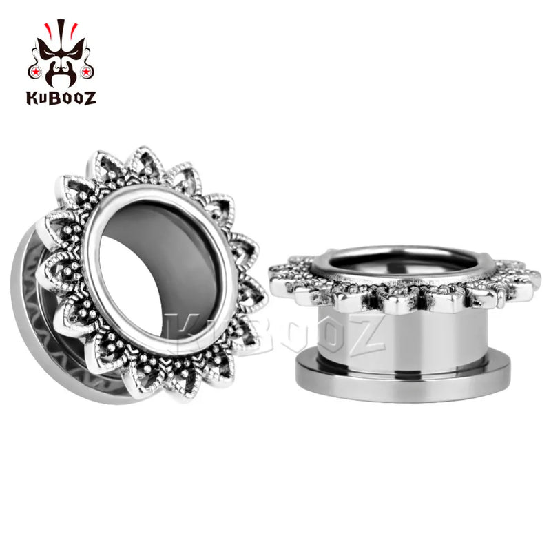 Kubooz Stainless Steel Piercing Gauges Ear Plug and Tunnel
