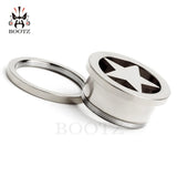 Kubooz Stainless Steel Star Logo Ear Plugs Tunnels Earrings Pair