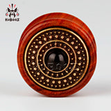 Kubooz Wood Ear Plugs Tunnels with Metal Logo - Pair
