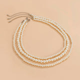 KunJoe 3pcs/set Pearls Choker Necklace for Men Women