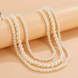KunJoe 3pcs/set Pearls Choker Necklace for Men Women
