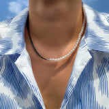 KunJoe 3pcs/set Pearls Choker Necklace for Men Women