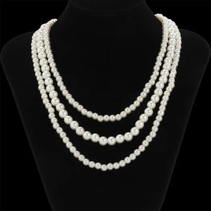 KunJoe 3pcs/set Pearls Choker Necklace for Men Women