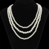 KunJoe 3pcs/set Pearls Choker Necklace for Men Women