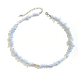 Boho Stone Beads Choker Necklace Summer Beach Clavicle Chain Jewelry