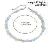 Boho Stone Beads Choker Necklace Summer Beach Clavicle Chain Jewelry