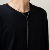 Silver Metal Bar Necklace for Men Long Chain Choker
