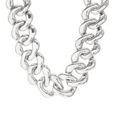 Thick Silver Collar CCB Buckle Cuban Chain Short Necklace Party Jewelry Gift