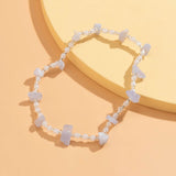 Irregular Gravel Chips Stone Anklets Transparent Seed Beads Foot Chain Anklets
