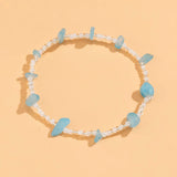 Irregular Gravel Chips Stone Anklets Transparent Seed Beads Foot Chain Anklets