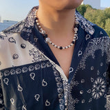 Hip Hop Pearl Chain Dice Pendant Necklace for Women Men Kpop