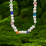 Kpop Flower Choker Necklace Bohemia Beaded Collar Y2K Summer Jewelry