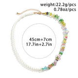 Transparent Glass Crystal Choker Necklace Boho Beads Short Collar Y2K