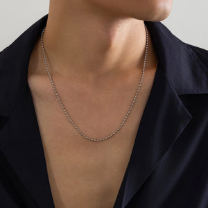 Minimalist Copper Beaded Chain Choker Necklace Men Punk Hip Hop Short