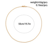 Minimalist Copper Beaded Chain Choker Necklace Men Punk Hip Hop Short