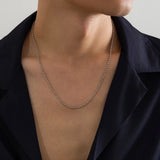 Minimalist Copper Beaded Chain Choker Necklace Men Punk Hip Hop Short