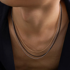 Minimalist Copper Beaded Chain Choker Necklace Men Punk Hip Hop Short