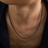 Minimalist Copper Beaded Chain Choker Necklace Men Punk Hip Hop Short